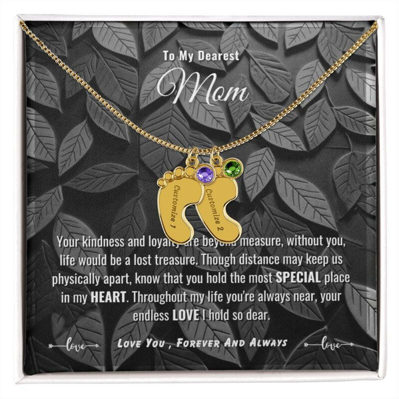 Malttrix's Baby Feet Birthstone Necklace - I Hold So Dear