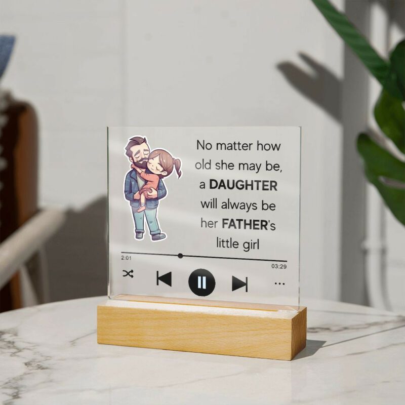 Malttrix's Square Acrylic Plaque - Father Little Girl - Image 4