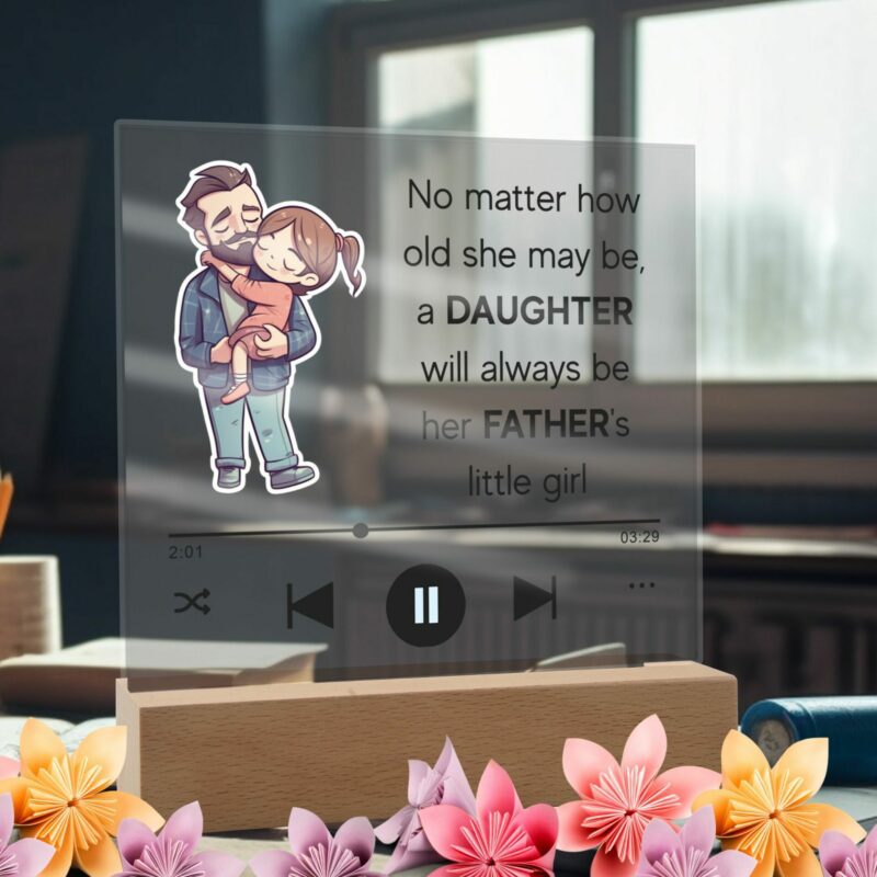 Malttrix's Square Acrylic Plaque - Father Little Girl - Image 2
